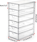 Hipiwe Plastic Drawer Organizer Clear Desktop Drawers Box with 6 Pull Out Drawer Compact Storage Box for Cabinet Vanity Bathroom Bedroom Pantry Shelf Office Closet Organization
