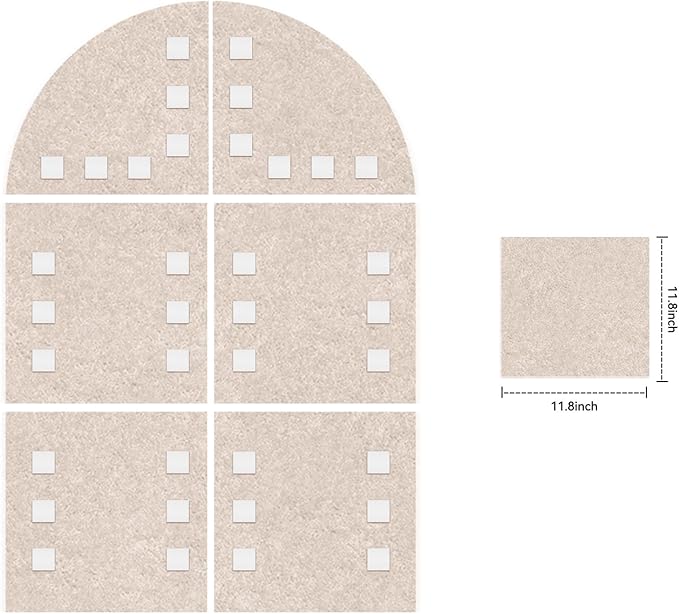 Large Cork Board for Wall & Office Decor, 36" x 24" Arched Felt Bulletin Board Pin Board Vision Board with 30 Pins – 6 Customizable Wall Tiles for Office Home Bedroom, Photo & Picture Display