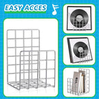 AceOrbit Metal Magazine Rack Holder, 304 Stainless Steel Metal Vinyl Record Stand Holder Record Book Stand Multipurpose Storage Display for Album Lps Magazine File Organizer Living Room Bedroom Office