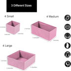 Drawer Organizer,12Pcs Dresser Drawer Organizers Foldable Closet Organization and Storage Dividers for Underwear, Sock, Baby Closet Organizer(Pink)