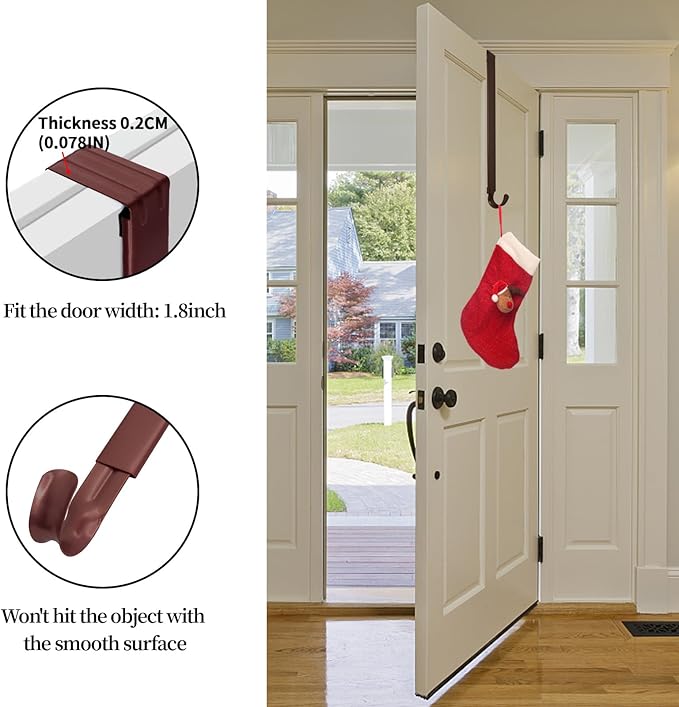 ZMCINER Adjustable Wreath Hanger, 15-25 Inch, 20 lbs, Brushed Red, Perfect for Christmas & Fall Wreaths
