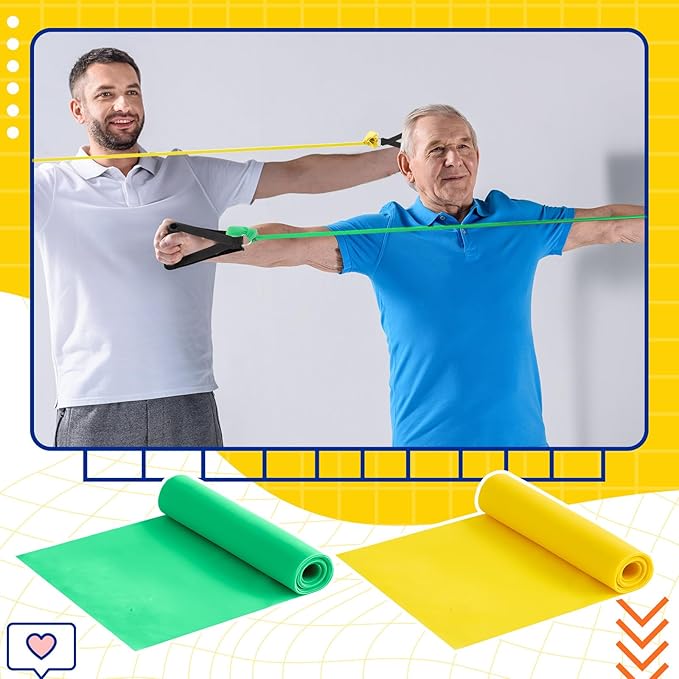 2 Pcs Resistance Band with Handles Chair Exercise Equipment for Seniors Physical Therapy Band Gifts for Elderly Women Rehab, Physical, Grandma, Grandpa