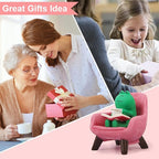 Miniature Frog Figurines Desk Decor, Funny Frog Statue Home Office Frog Decoration, Cute Frog Fairy Garden Resin Decorations, Small Frog Statues Gifts Ornaments Frog Lovers(Pink Sofa)