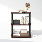 Furinno Turn-N-Tube Book Shelf, 3-Tier Bookshelf, Bookcase with Multipurpose Compact Display Rack, 11.6 x 23.6 x 29.6, for Living Room, Bedroom, Home Office, Dark Cherry