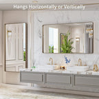 LOAAO 55”X30” Bronze Bathroom Mirrors for Vanity, Rounded Rectangle Brushed Bronze Metal Frame Mirror, Anti-Rust, Tempered Glass, Hangs Horizontally or Vertically