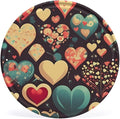 Wall Picture, with Heart Crush Flower Printed Circular Iron Hanging Picture,Wall Art Decor,Home for Bedroom Living Room Bathroom Decor,Iron Painting 11.8X11.8 in