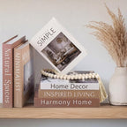 Menkxi 6 Aesthetic Decorative Books Set with Tassel Wood Bead Coffee Table Decor Faux Books with Simple Design for Modern Home Decor Inspired Living Decoration Photo Storage and As a Keepsake Box