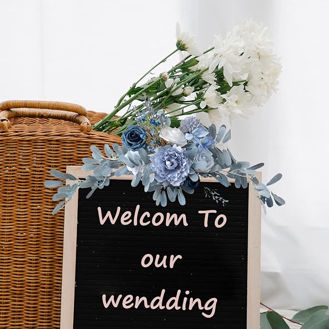 Wnvivi Artificial Flower Swag,Wedding Arch Flowers,Rose Swag Arch Swag Lintel Floral for Wedding Ceremony,Front Door,Centerpiece Decor-Pink