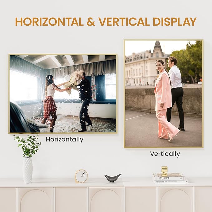 22x30 Aluminum Metal Picture Frame,Tempered Glass Gold Photo Frame 22x30 for Family Photo,Posters,Art,Document to Wall Mount Horizontally or Vertically