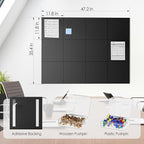 MaxGear Large Cork Board for Wall 48" x 36" Black Bulletin Board, 12 Pack Felt Wall Tiles with Pushpins, Cork Boards for Office Pin Board Tack Board for Photo Meno Decor