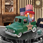 Farmhouse Green Truck Decor, Metal Pickup Trucks Planter, Vintage Old Truck Desktop Storage Car Model for Home Indoor and Outdoor Table Center Decor