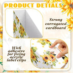 AmazingSpark Set of 4 Sunflower Magazine Holder Decorative Foldable Magazine Storage Boxes with Acrylic Label Holders Coquettish Boho Organizer for Office Home Organization Storage