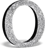 Qunclay 8'' Silver Crystal Diamond Bling Letters Crushed Diamond Decoration Wooden Glitter Letter with Screw and Hooks Rhinestone Gift for Wedding Y2k Mcbling Bedroom Wall Decor (Letter O)