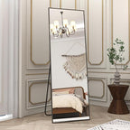 BEAUTYPEAK Full Length Mirror 64"x21" Nano Glass, Standing Rectangle Floor Mirrors Body Dressing Wall-Mounted for Living Room, Bedroom, Black
