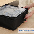 Fixwal Black Underbed Storage Bags with Clear Window and 2 Reinforced Handles Under Bed Storage Containers for Clothing, Bedding, Comforter (6 Pack)