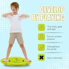 Kids Maze Balance Board Plastic Wobble Rocker Balance Board with Mini Balls Load 170lb for Balancing Exercise Equipment Game Boys Girls Physical Therapy 18.5 x 14.57 Inch(Yellowgreen,Cute)