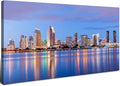 San Diego Skyline Wall Art Night View USA Cityscape Wall Decor Nature Sunset Picture California Landscape Canvas Prints Painting Poster Modern Artwork for Bedroom Living Room Home Decoration 20x40”