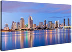San Diego Skyline Wall Art Night View USA Cityscape Wall Decor Nature Sunset Picture California Landscape Canvas Prints Painting Poster Modern Artwork for Bedroom Living Room Home Decoration 20x40”