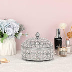 Hipiwe Crystal Mirrored Jewelry Box Trinket Organizer Box Luxury Decorative Ring Box Earrings Storage Holder Keepsake Box Birthday Christmas Gift for Women, X-Large