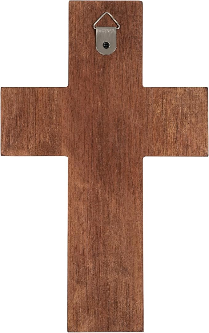 BGCOPPER Crucifix Wall Cross Handmade Wooden Cross with Hook, Christian Wall Art Jesus Wall Cross Gifts for Church Home Room Decor Christmas Cross - 6 Inch
