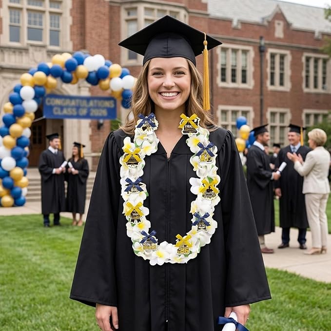 Leis for Graduation 2026, Artificial Flower Wreath with Cards Graduation Lays Gifts, Congrats Grad for High School