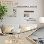 Natural Solid Wood 4x6 Picture Frame, Display 4 x 6 Inch Picture Poster Photo, Vertical & Horizontal Wall Hanging - 2 Pack/Natural/4"x6"