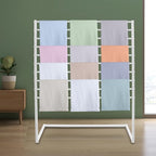 10 Tier Metal Scarf Organizer Holder, Freestanding Scarf Rack, Scarf Holder Organizer for Commercial Clothing Retail Store Towel Rack Ties Belt Pants Hanging (White, 47.24 * 15.75 * 57.09in)