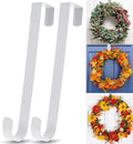 12 in Wreath Hanger for Front Door 2 Pack White Wreath Hangers Over The Door Wreaths Hanger Hook Christmas Wreaths Hook Decorative Halloween Easter Hangers Sturdy Home Hanging Wide
