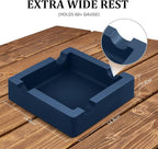Cigar Ashtray with Large Wide Rests Suit for Any Gauge Cigars,Silicone Cigar Ashtrays for Outdoors Indoor Patio Outside,Unbreakable/Burn-resistant/Non-slip Ashtray (Navy Blue)