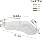 YCIA&DONE Corner Bathroom Counter Organizer, Makeup Organizer for Vanity, Skincare Cosmetic Perfume Tray, Corner Countertop Shelf Rack Storage for Bathroom Kitchen 1 Tier (Clear White)