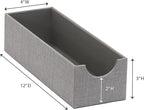 Household Essentials Grey 725-1 Deep Drawer Organizer Box for Storage | 12 in x 4 in x 3.13, Silver