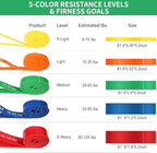 Resistance Bands, Pull Up Bands, Workout Bands for Exercise, Thick Heavy Resistance Band Set with Door Anchor, Elastic Bands for Body Stretching, Training at Home/Gym for Men & Women