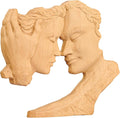 BGCOPPER Wooden Couple Statue, Abstract Couple Sculptures Ornament for Home Decor Women Gift for Anniversary Wedding (8 Inch)