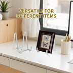 Plate Holder Easel Display Stand - 4.5 inch Metal Plate Stands for Display - Tabletop Picture Stand - Silver Iron Easels for Display Pictures | Photo Frames | Book | Decorative Plates | Plaque -2 Pack