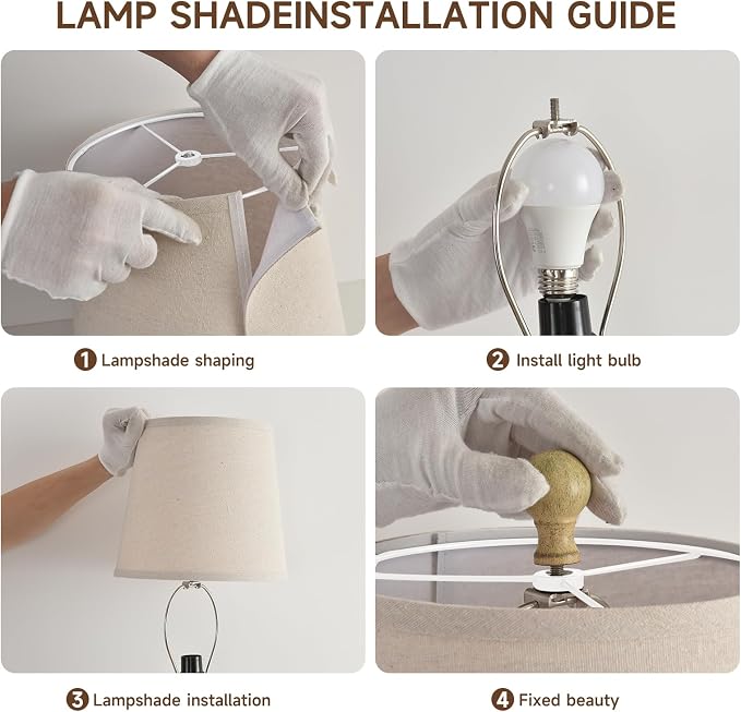 Terpsichore Lamps Set of 2 Modern Farmhouse Table Lamp Bedside Reading Lamps Living Room End Tables Set Lamps for Night Stands Bedroom Night Lamp,High 26.25 Inch, (Sepia, High 26.25 inches)