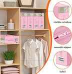 WOWBOX Sheet Organizers and Storage,Closet Bed Sheet Organizer Under Bed Storage and Organization with Label Cards & Clear Window for Bedding Sheets,Duvet Covers,Blankets (10 Pack，Pink)
