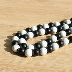 Meplait Wood Bead Garland - 39in Farmhouse Beads with Tassels for Tiered Tray Decor - Black & White