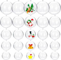 25 Set 50PCS Clear Plastic Fillable Ornaments,Transparent DIY Craft Ball,Clear DIY Christmas Ornament 5 Different Sizes for Wedding,Party,Home Decor