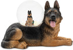 Elanze Designs German Shepherd Mother and Baby Miniature 45MM Sturdy Polyresin Magical Whimsical Tabletop Dresser Nightstand Glitter Water Snow Globe Figurine Decoration
