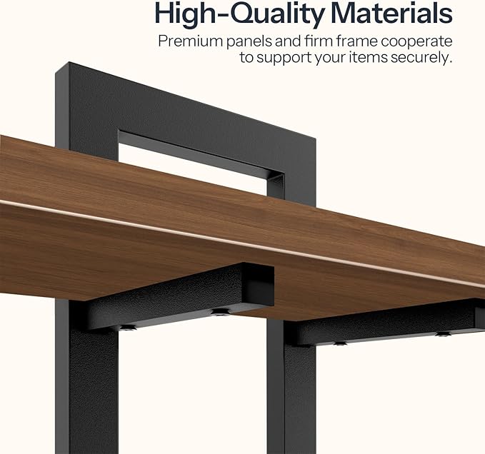 HOOBRO Floating Shelves, 15 Inch Wall Shelf Set of 3, Wall Mounted Storage Shelves 2-Tier, Hanging Bathroom Shelves, for Living Room, Bedroom, Bathroom, Kitchen, Walnut and Black BH32BJP301