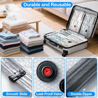 Vacuum Seal Bags 12-Pack with Wireless Pump, 4 Large/4 Medium/4 Sizes, Reusable Storage for Clothes Travel, Luggage & Suitcases, Portable Space Saver