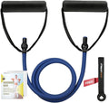 RitFit Single Resistance Exercise Band with Comfortable Handles - Ideal for Physical Therapy, Strength Training, Muscle Toning - Foam Padding Door Anchor and Starter Guide Included