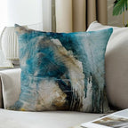 Brown Gray Abstract Art Artwork Pillow Cover, Gallery Modern Decorative Throw Pillows Cushion Cover for Bedroom Sofa Living Room 18 x 18 Inch Set of 2