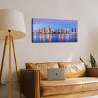 San Diego Skyline Wall Art Night View USA Cityscape Wall Decor Nature Sunset Picture California Landscape Canvas Prints Painting Poster Modern Artwork for Bedroom Living Room Home Decoration 20x40”