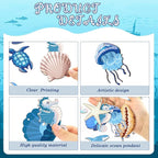 24 Pcs Summer Ornaments for Tree Wooden Ocean Beach Tree Decorations Coastal Nautical Wood Hanging Cutouts Beach Sea Animals Decorations with Rope for Summer Holiday Party Supplies