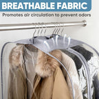 BALEINE 48'' Clear Garment Bags, 10.5'' Wide PEVA Suit Bag for Closet Clothes Dresses Suit Coats Storage (Clear, 6PK)