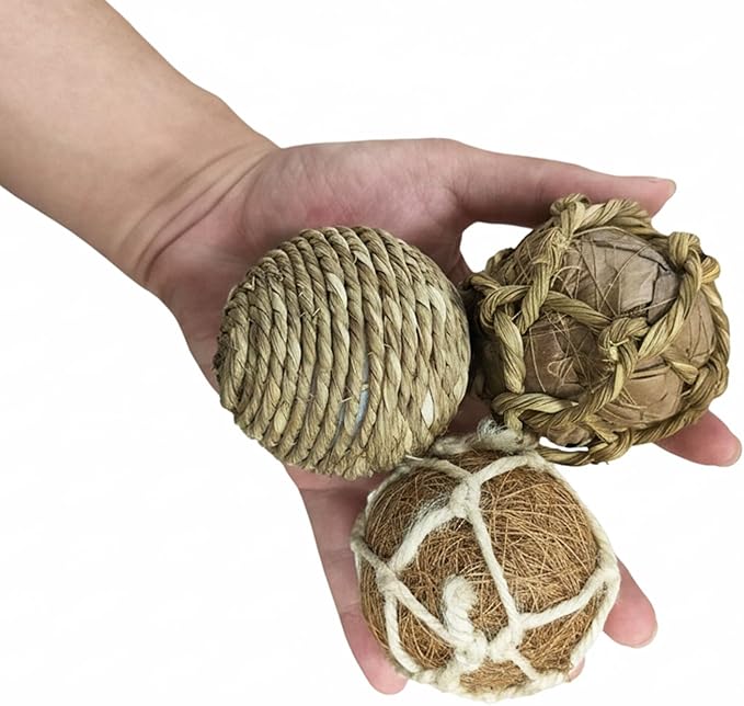 6pcs Decorative Balls for Bowl Centerpiece, 2.4 Inch Orbs Spheres Decor Balls Rattan Wicker Balls for Bowl Fillers, DIY Home Vase Table Decor