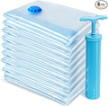 Vacuum Storage Bags Space Saving Bags for Comforters Clothes Pillow Bedding Blanket Storage, Double Zip Lock Seal & Leak Valve, Free Travel Hand Pump Included (6 Pack Medium - 28 * 20 inches)