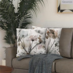 Flower Throw Pillow Covers 20x20 Set of 2, Cozy Flowers Pillow Cushion Cases, Modern Decorative Square Pillowcases for Sofa Couch Bedroom Living Room Car Seat