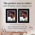 Creative Picture Frames 8.25 x 11 Magazine Frame with Full-Strength Glass, Holds Up To A 1/4" Thick Media with Installed Hangers for Easy Mounting, 11x14 Manhattan Black Frame with Black Mat